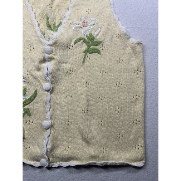 Mandala Day Yellow Embroidered Floral Vest  Rame Cotton  Size L/G  Boho Chic - Picture 6 of 12